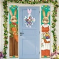 thumbnail image 6 of Bunny Dress Wreath Blue, 28.3"x16.5" Dancing Spring Easter Wreaths for Fireplaces, Front Doors, Living Room Walls, Entryway, Porch Wall, Home Indoors and Outdoors Decoration, 6 of 7
