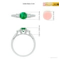 thumbnail image 4 of ANGARA Natural Classic Prong Set Round Emerald and Diamond Three Stone Ring in 14K White Gold for Women (Size-5mm) | May Birthstone, Anniversary, Jewelry Gift for Women | Natural Emerald Ring, 4 of 8