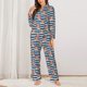 thumbnail image 2 of Balery Popcorn Conjunto de Pijama con Estampado para Mujer, Conjunto de Dos Piezas con Manga Larga, Ropa de Dormir Suave con Bolsillos, Pijamas Cómodos-Small, 2 of 7