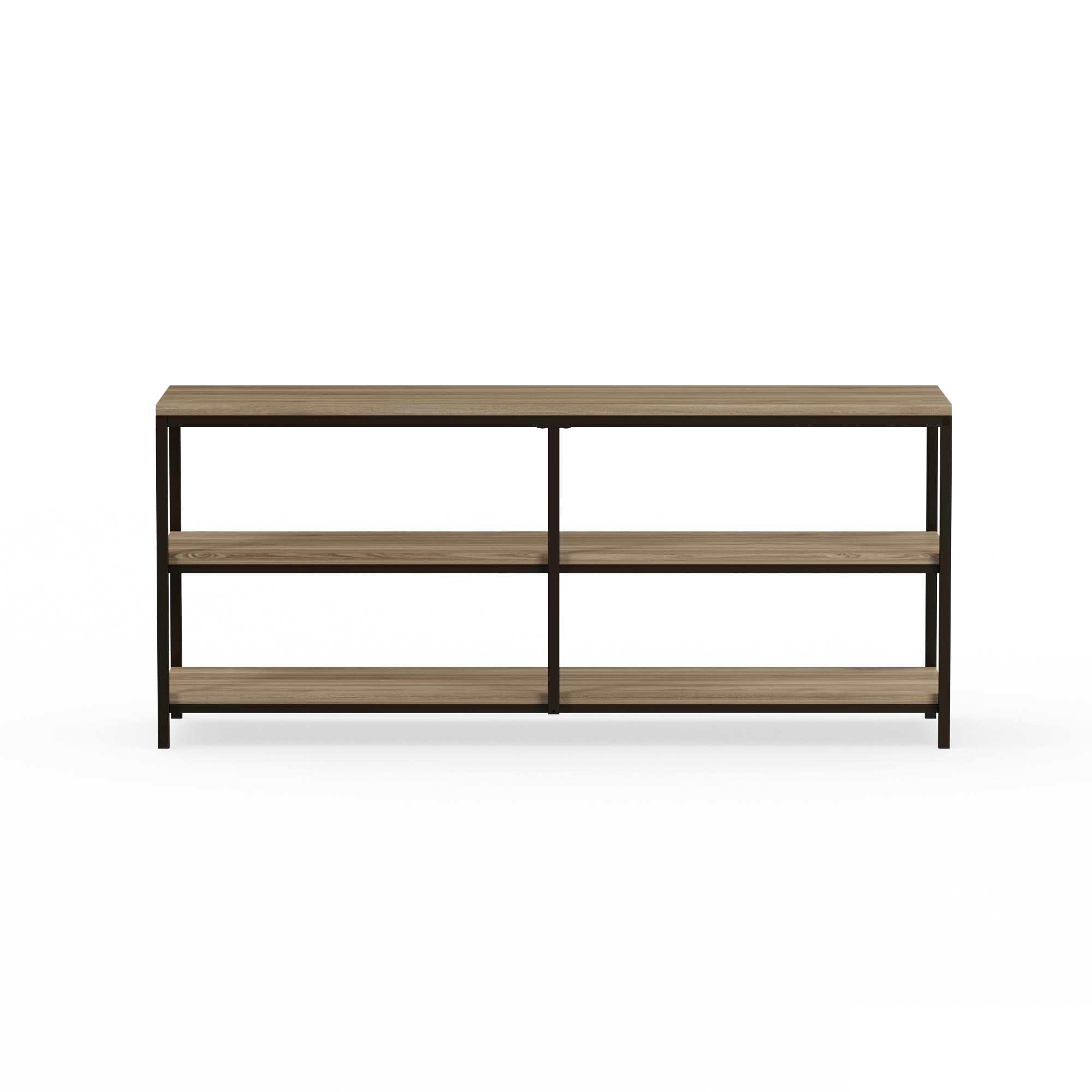 River Street Designs Sage 52" Metal Frame TV Stand, Natural/Black