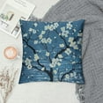 thumbnail image 2 of Nawypu  Floral Throw Pillow Cushion Cover, Sakura Tree Branches Pale Japanese Cherry Blossom Spring Form, Decorative Square Accent Pillow Case, Blue, 2 of 5