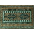 thumbnail image 1 of Ahgly Company Machine Washable Indoor Rectangle Persian Turquoise Blue Traditional Area Rugs, 3' x 5', 1 of 4