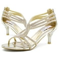 thumbnail image 7 of SheSole Womens Low Heel Dance Wedding Sandals Dress Shoes Gold US Size 9, 7 of 7