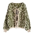 thumbnail image 5 of JIAYUE Womens Outerwear Jacket Leopard Print Long Sleeve Classic Fit Tie Front Pullover For Fall Winter Fashion Streetwear, 5 of 6