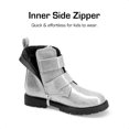thumbnail image 3 of Botas DREAM PAIRS para Niñas Combat con Brillo Plata Talla 5, 3 of 5