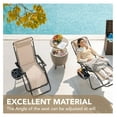 thumbnail image 3 of WDZS Set of 2 Zero Gravity Lounge Chairs, Outdoor Folding Adjustable Steel Mesh Recliner Chairs with Cup Holder & Removable Pillow for Patio Garden Lawn Beach (Beige), 3 of 8