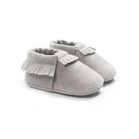

Babula Baby Infant Boys Girls Soled Fringe Anti Slip Prewalker Shoes 0-18M