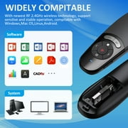 QQV Presentation Clicker, 2-in-1 USB Type C Powerpoint Clicker,Wireless PowerPoint Remote for PowerPoint with Hyperlink & Volume Control PowerPoint Slide Advancer for Mac, Computer, Laptop