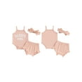thumbnail image 3 of Baby Girl Summer Outfits Letter Print Spaghetti Strap Sleeveless Rompers Solid Color Shorts Headband 3Pcs Clothes Set, 3 of 10