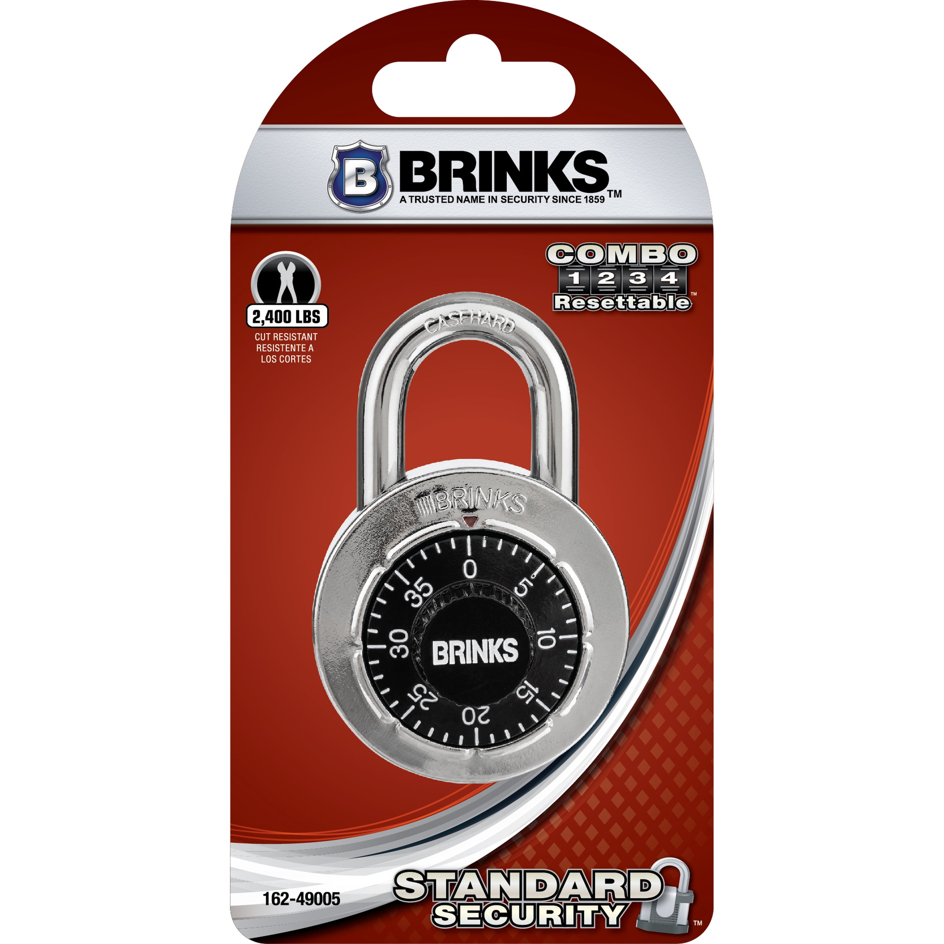 (6 pack) Brinks 50mm Steel Dial Combination Padlock with 1in Shackle