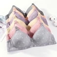 thumbnail image 5 of Gymayou Older Women Thin Full Cup Comfort Bra No Underwire Wireless Support Bra Wide Strap Adjustable Back Closure Bras Purple XL, 5 of 9