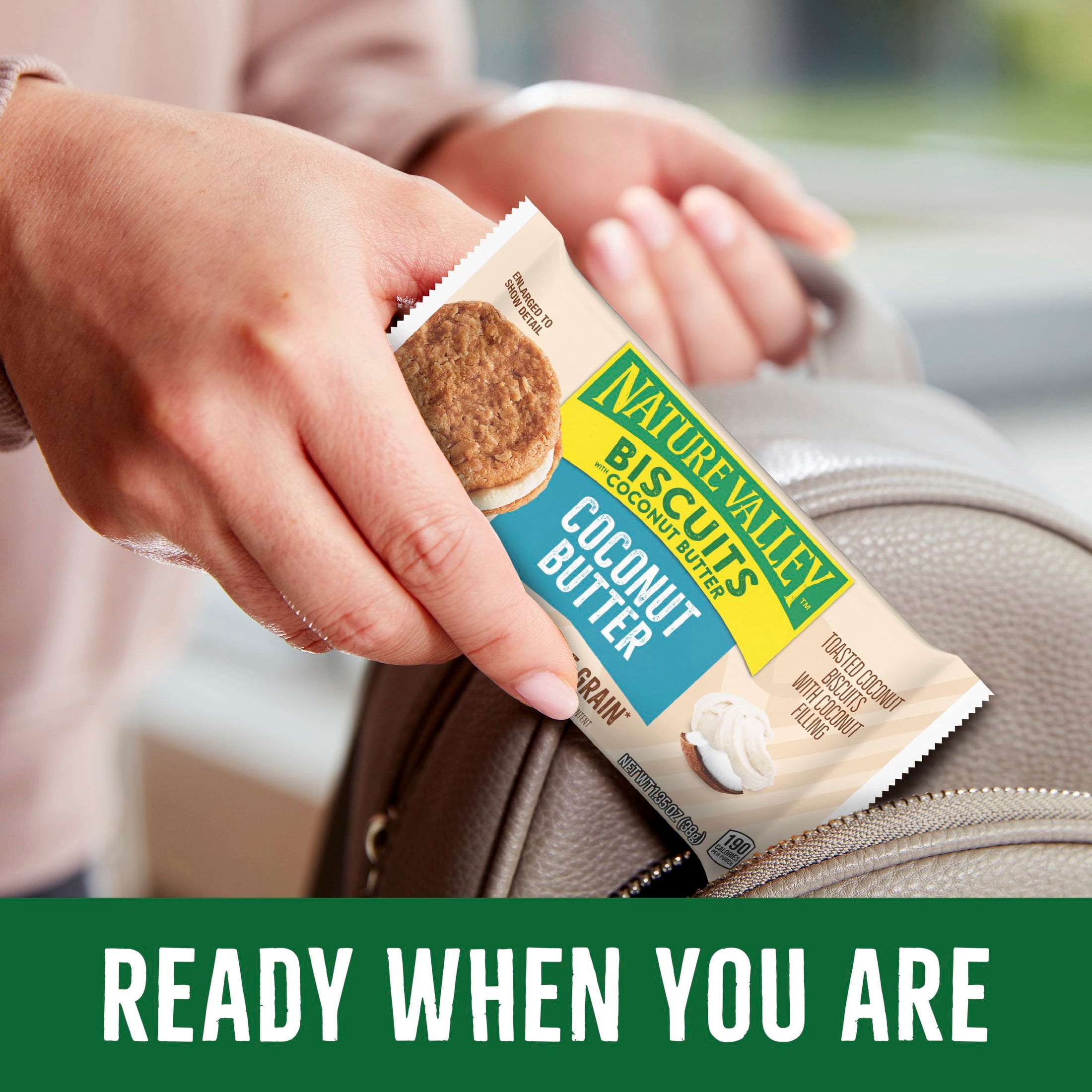 (3 pack) Nature Valley Biscuit Sandwiches, Coconut Butter, Snack Bars, 10 Bars, 13.5 oz