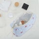 thumbnail image 5 of Bolsa de Maquillaje Cuadrada Mediana de Rayas Acolchadas de Fresa Única para Viajes Azul de Poliéster, 5 of 6