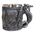 thumbnail image 4 of Silver Surfer Steampunk Cyborg Robotic Dragon Beer Stein Tankard Coffee Cup Mug, 4 of 8