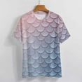 thumbnail image 3 of Mermaid Fish Scales T Shirts Basic T-Shirt Short Sleeve Ladies Tee Shirt Summer Graphic Clothing, 3 of 6