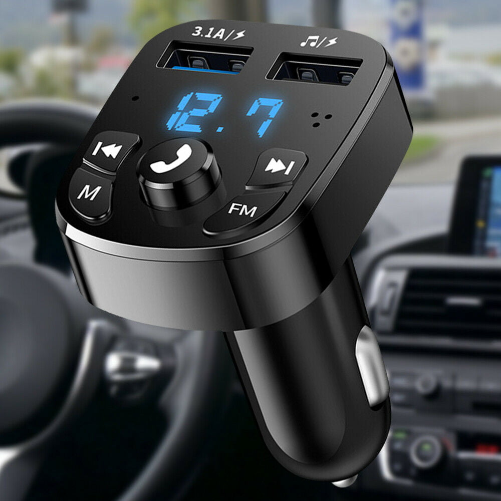 Cup Shaped Car FM Transimittervs Hands Free Wireless Bluetooth MP3 Player 