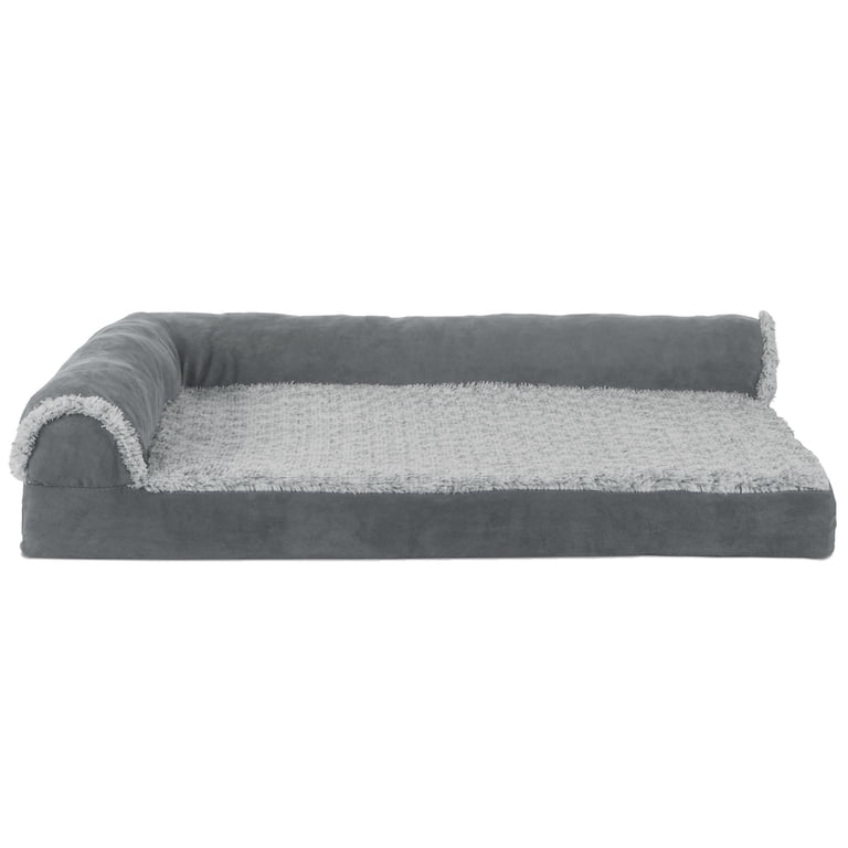FurHaven Orthopedic L-Shaped Chaise Dog Bed, Gray photo 2