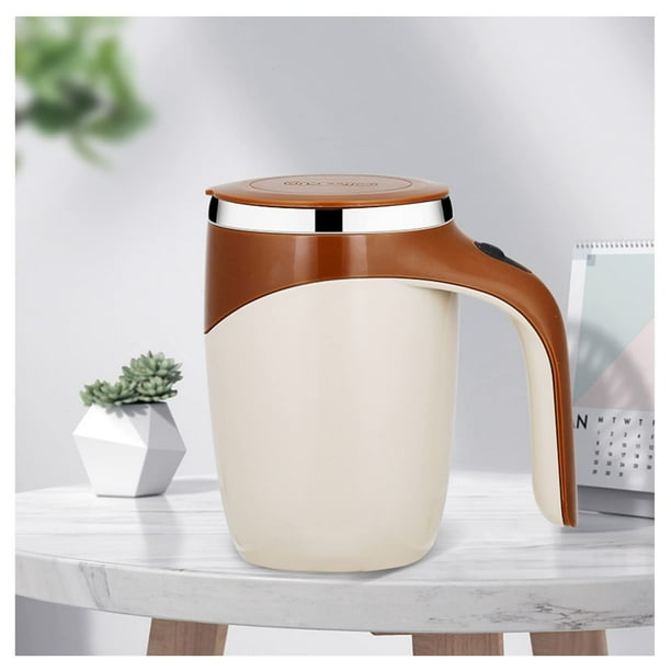 Taza de café con agitación magnética automática, taza con agitación automática, taza con agitación magnética, taza giratoria para mezclar en casa, oficina, viajes (marrón)