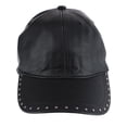 thumbnail image 2 of CTM  Leather Rivet Baseball Cap (Women), 2 of 4