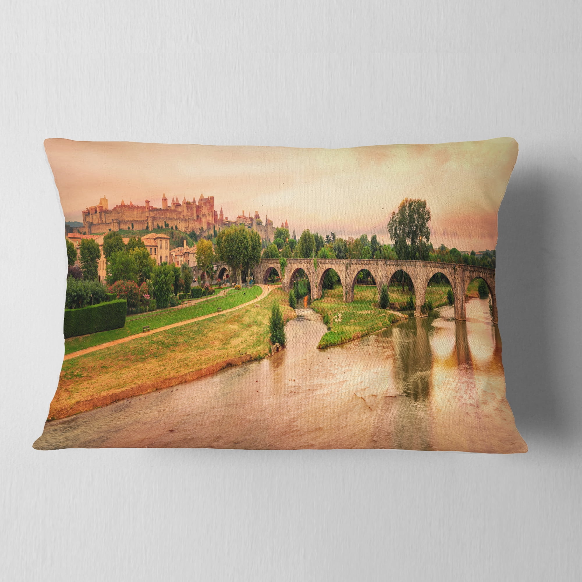 Designart 12" x 20" Multi-color Polyester Throw Pillow