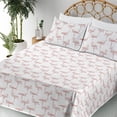 thumbnail image 3 of Ambesonne Flamingo Fitted & Flat Sheet with Shams 4 Pcs Set, Wild Nature Exotic Bird, King, Redwood Pearl Coral, 3 of 5