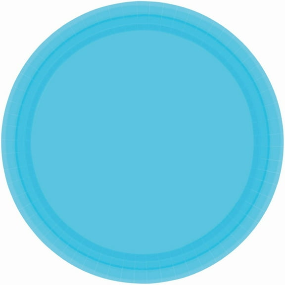 Caribbean Blue Round Paper Plates - 6.75" - 20 Per Pack - 1 Pack (64016.541)