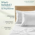 thumbnail image 3 of Casa Platino 100% Egyptian Cotton California King Sheets Set – Hotel Style Silky Sateen Weave Designed for Breathable All-Season Luxury Comfort, 15" Deep Pockets, Fade Resistant – White, 3 of 8