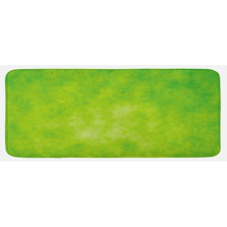 

Lime Green Kitchen Mat Cloudy Shade of Color Pastel Toned Backdrop Irish Tones Plush Decorative Kitchen Mat with Non Slip Backing 47 X 19 Lime Green Avocado Green by Ambesonne