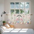 thumbnail image 3 of Easter Tier Curtains 36 Inch Length, Country Spring Rabbit Feet Eggs Botanical Flowers Cafe Short Curtains for Bathroom Over Sink, Small Kitchen Curtain Light Filtering Drapes 2 Panels 27.5"Wx36"L, 3 of 8