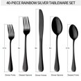 thumbnail image 2 of 20 Piece Silverware Set Service for 4, Stainless Steel Flatware Set, Mirror Polished Cutlery Utensil Set, Durable Home Kitchen Eating Tableware Set, Fork Knife Spoon Set, Dishwasher Safe, Black, 2 of 6
