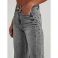 thumbnail image 4 of Women'S Wide Leg Jeans High Waisted Strechy Raw Hem Pants Grey XL, 4 of 8