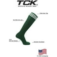 thumbnail image 3 of TCK European Style 3 Stripe Soccer Socks in Nylon (L, Dk Green White), 3 of 5