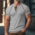 thumbnail image 2 of Kcolen Mens T Shirts Casual Stylish Men's V Neck Buckle Detail Casual Sport Short Sleeve Tee Top for Summer Comfort, 2 of 8