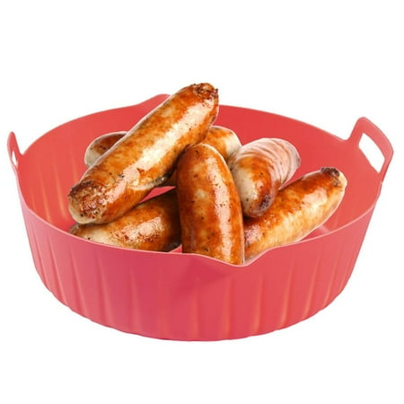 

Silicone Air Fry er Basket | Reusable Non-stick Airfry er Pot Liner | Round Basket Heatproof Liners for Grilling/Baking/Cooking Meat Serve Vegetables/Snacks