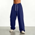 thumbnail image 4 of vdgthytj Sweatpants for Men Drawstring Elastic Waist Baggy Comfy Wide Leg Fashion Fall Athleiusre Pants with Pockets(X-Large,Dark Blue), 4 of 6