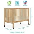 Dream On Me Quinn FullSize Folding Crib, Patent Folding System in