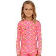 thumbnail image 1 of Rocky Kids Thermal Underwear Shirt for Girls Base Layer Long Johns, Pink Emoji Design XL, 1 of 7