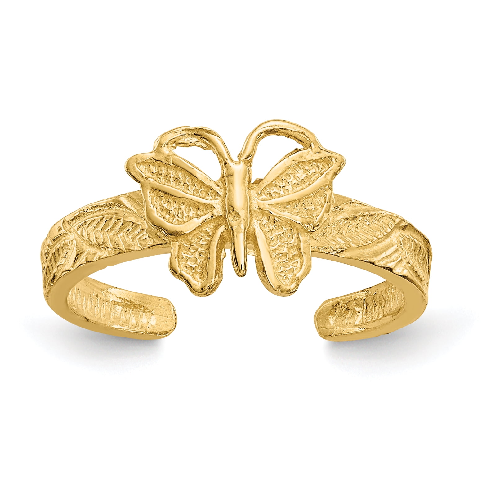 Primal Gold 14 Karat Yellow Gold Butterfly Toe Ring