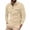 Khaki, variant on IAJDKMEK Men's Long Sleeve V-Neck Polo Shirts - Button Pocket Casual Top, Utility Style Mens Polo Shirts with Soft Knit, Modern Shirts for Men with Refined Relaxed Look,Black L