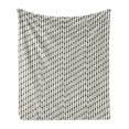 thumbnail image 1 of Stripe Soft Flannel Fleece Throw Blanket, Continuous Pattern with Abstract Grungy Geometric Shapes on Lines, Cozy Plush for Indoor and Outdoor Use, 50" x 60", Eggshell Charcoal Grey, by Ambesonne, 1 of 6