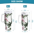 thumbnail image 3 of Flamingos and Palm Trees Tumbler with Handle and Straw Lid 40 oz Insulated Vacuum Water Bottle Stainless Steel Travel Cup, 3 of 9