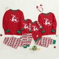 thumbnail image 5 of CARETOO Matching Family Christmas Pajamas,Xmas Elk Snowflake Red Black Plaid PJs Women Men's Sleepwear Set, 5 of 6