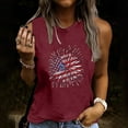 thumbnail image 2 of 4th of July Shirts Women Sleeveless Printed Crewneck Workout Tank Tops T-Shirt Casual Loose Trendy Tunic Blouses Vest, 2 of 5