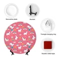 thumbnail image 4 of Daiia Yoga Unicorn Printed Pattern Ceramic Plate Dinner Plates Bone China Decorative Plates with Display Stand Art Ceramic Ornaments for Wall Hanging Decoration-10in, 4 of 6