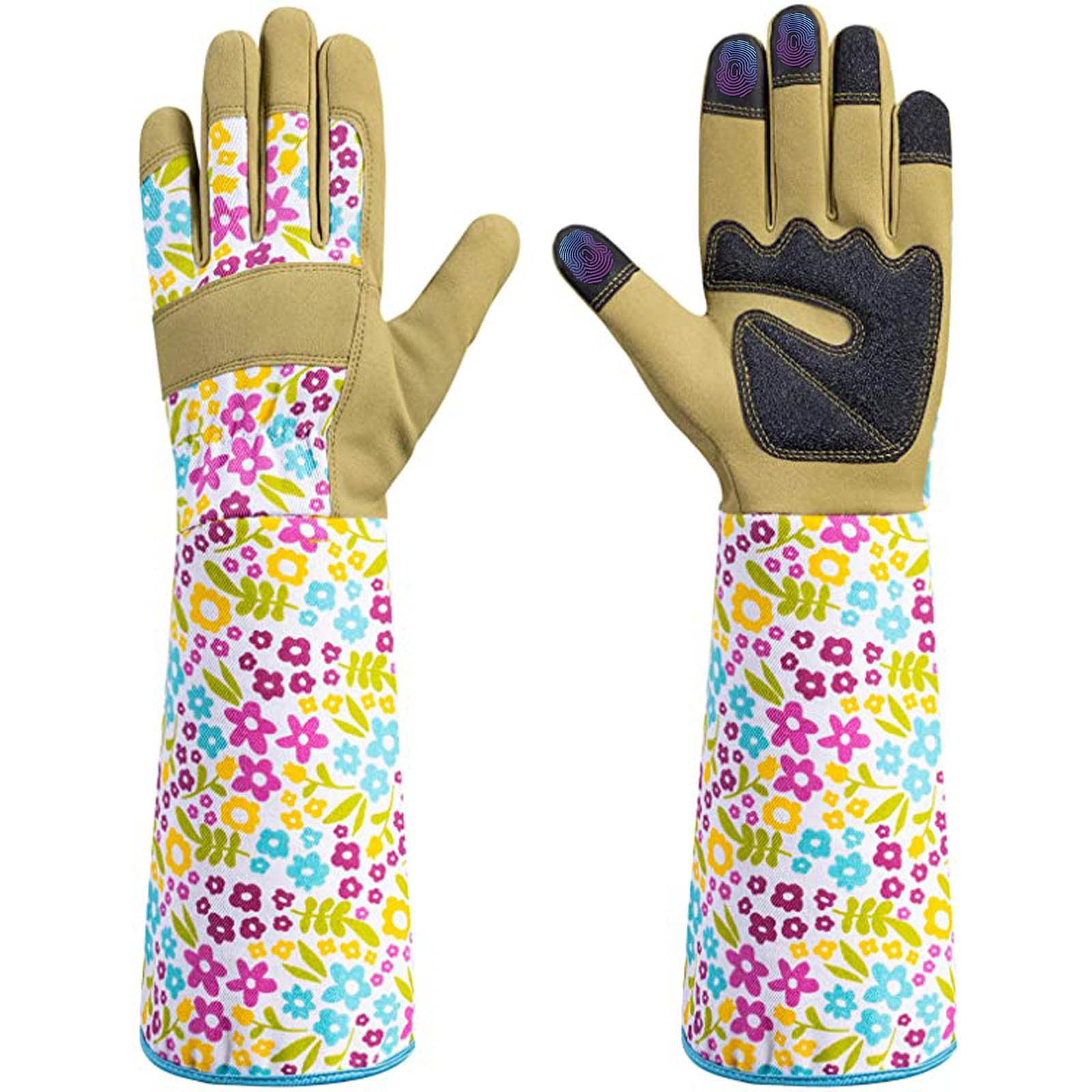 Ladies Women Girls Gardening Leather Gloves Thorn Proof Garden Work Gloves NEW 