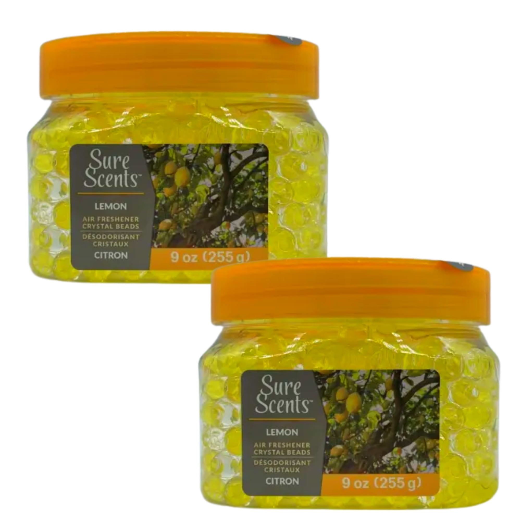 Sure Scents Crystal Beads Air Freshener, Lemon Scent Eliminates Odors