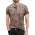 thumbnail image 1 of Hiiyo Men's Ripped Short Sleeve T Shirt, Brown, 1 of 4