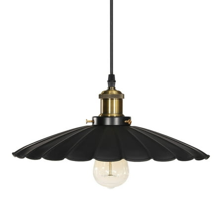 - Vintage Industrial Metal Ceiling Light Pendant Light Lampshape Fixture Hanging Barn Lampshade, Matte Black for Kitchen Living Room Bar Counter Dining Room Restaurant Pool Table