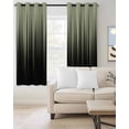thumbnail image 2 of Sage Green Black Ombre Blackout Curtains for Bedroom/Living Room, Thermal Insulated Kitchen Curtains, Modern Abstract Striped Gradient Grommet Darkening Window Treatment Drapes 42"x84"x2, 2 of 8