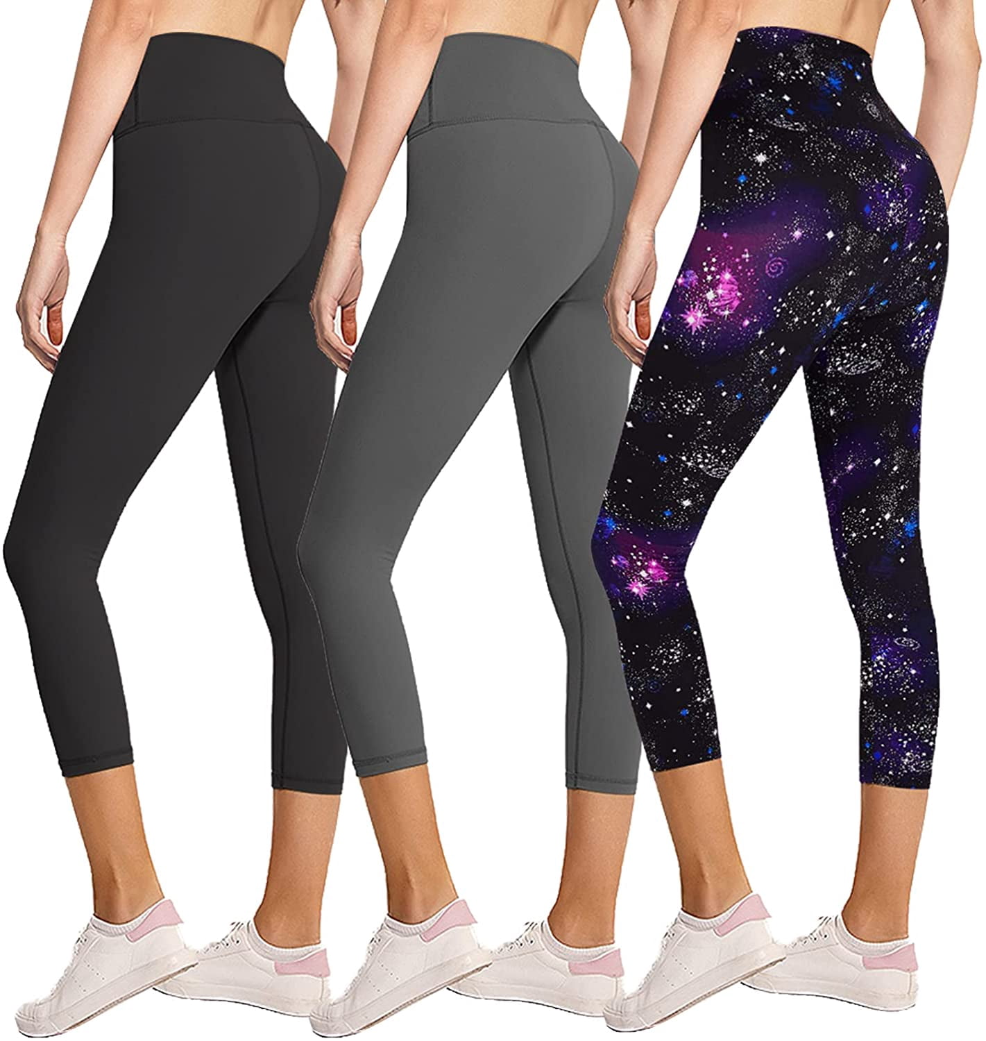 3 Pack Capri Leggings for Women Butt 